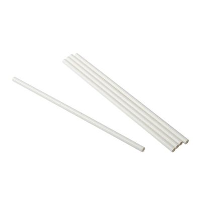 7.75″ Paper Straw – White UnWrapped